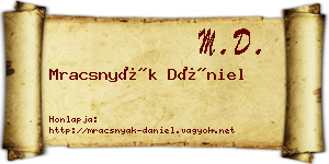 Mracsnyák Dániel névjegykártya